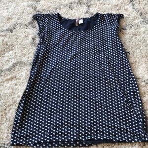 Navy polka dot maternity shirt